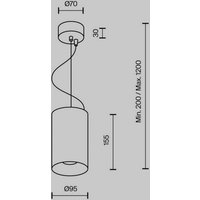 Maytoni LED-hänglampa Efir, vit, Ø 9,5 cm, 25 W, 38°, LED