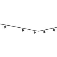 Lindby Schienensystem Linaro, Ø 9,5 cm, 5-flg., LED, schwarz