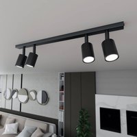 EMIBIG LIGHTING Flash ceiling light, black, 4-bulb, metal