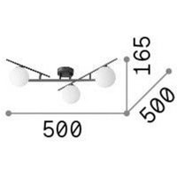 Ideallux Ideal Lux taklampa Atlas guldfärgad 3 lampor metallglas