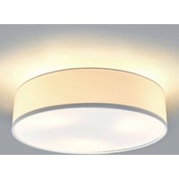 Lindby taklampa Sebatin, Ø 50 cm, krämvit, tyg, E27