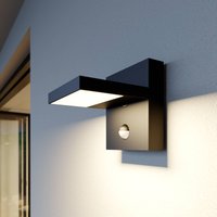 Lucande LED-utomhusvägglampa Silvan, antracit, sensor, IP54
