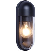 Viokef Cap vägglampa för utomhusbruk, svart, höjd 24 cm