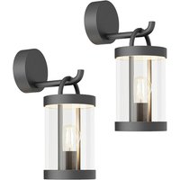 Lucande Außenwandlampe Cassian, 2er-Set, anthrazit, IP54