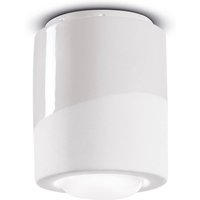 Ferroluce Plafonnier PI, cylindrique, Ø 12,5 cm blanc