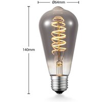 Lucande LED bulb E27 ST64 4W smoke 1,800 K dimmable