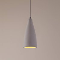 Lindby Sanne hanging light, grey, concrete, Ø 15 cm, E27