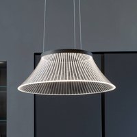 Martinelli Luce Plissé LED pendant light, laser engraved lampshade