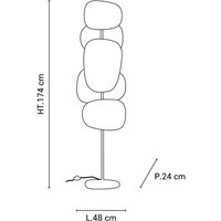 MARKET SET Golvlampa Screen 70's, flerfärgad, linne, 174 cm