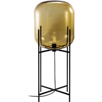 pulpo golvlampa Oda In Between, bärnsten/svart, höjd 111 cm