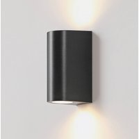 Prios utomhusvägglampa Irfan rund svart 15,5 cm