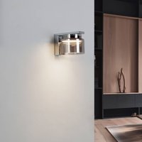 Lucande Diano wall light, smoke grey, iron, glass