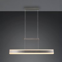 Trio Lighting Arcola LED hanging light, nickel-coloured, 152 cm, CCT touch dimmer