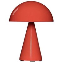 HÜBSCH LED rechargeable table lamp Mush, light red, height 20 cm