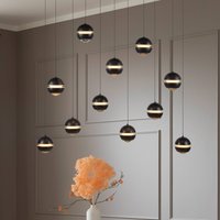 Schöner Wohnen LED-hänglampa Lini svart 11 lampor lång 3000K