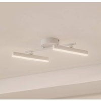 Lindby Spot LED Eldrin, blanc, à 2 lampes, réglette lumineuse