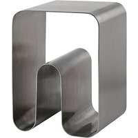 Hocker Curva Solid, silber, Höhe 43 cm, Edelstahl