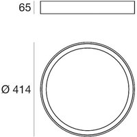 Linea Light LED-taklampa Tara R, Ø 41,4 cm, svart, aluminium, 3.000 K
