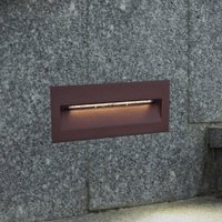 Lucande LED-vägginbyggnadslampa Loya, 23 x 8 cm, rost, IP54