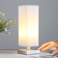 Lindby Julina - fabric bedside table lamp in light grey