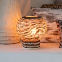 GOOD & MOJO Lampe de table Barbados, marron, Ø 25 cm, bambou, E27