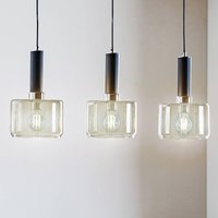 Jupiter Viva pendant light, smoke/black/chrome, 3-bulb