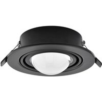 Lindby infälld spotlight Jyla, svart, 4.200 K,Ø 13 cm, lins