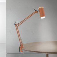 ORION Bordslampa Gili, korallröd, klämma, stål, höjd 75 cm E27