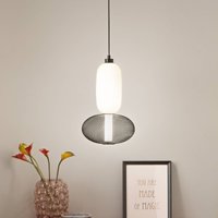 Luce Ambiente Design LED-hänglampa INKAS, höjd 90 cm, svart, glas/metall, CCT