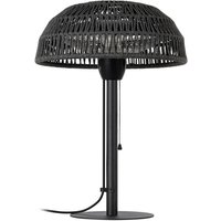 Lucande Tisch-Heizstrahler Calenza, schwarz, 70 cm, 1.500 W