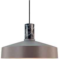 Pendellampe Elvas, hellbraun, Ø 37 cm, Metall/Marmor