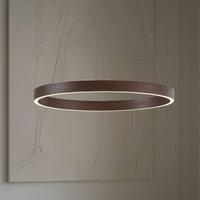 Lucande LED-hänglampa Yonam, Ø 60 cm, 1 lampa, brun, CCT