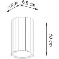 SOLLUX LIGHTING Carbon taklampa, beige, höjd 10 cm, aluminium
