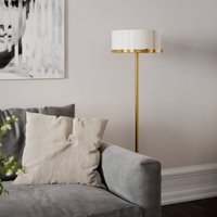 By Rydéns By Rydens Marcel floor lamp, brass/white, height 150 cm