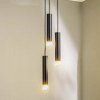 Nowodvorski Lighting Baton pendant light, black, 3-bulb