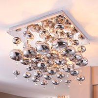 Lindby taklampa Esfera, rökgrå, glas, 4 lampor, 35cm