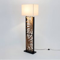 Holländer MONTE ISOLA floor lamp, natural/beige, height 160 cm, wood/fabric