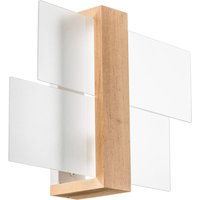 Wandleuchte Shifted 1, Glas und helles Holz