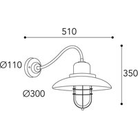 Moretti Luce Patio Cage 3300 wall lamp antique brass/clear