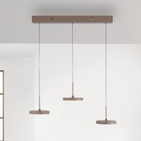 JUST LIGHT. GmbH JUST LIGHT. Suspension LED Plata, sable, à 3 lampes, 3 000 K