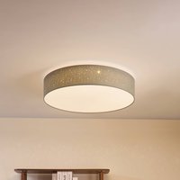 Lindby LED-Deckenlampe Ellamina, 60 cm, hellgrau, Textil