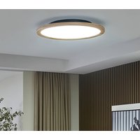 Lucande LED-taklampa Joren, Ø 48 cm, trä, CCT, fjärrkontroll