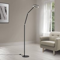 ORION LED floor lamp Ringo, black, metal, adjustable, dimmable
