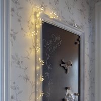 STAR TRADING LED fairy lights Dew Drop Flower, silver, 140 cm, battery