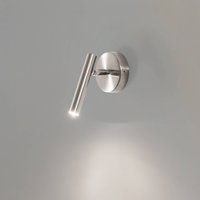 SIGMA Vägglampa Sopel, silver, 1 lampa, stål, G9, höjd 15 cm