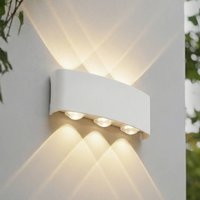 Lindby LED-utomhusvägglampa Ithan, 3 lampor, vit, 17 cm