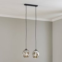 EMIBIG LIGHTING Starla hanging light, 2-bulb, glass graphite