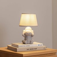 ONLI Monkey table lamp, grey, ceramic, 28 cm high, E14