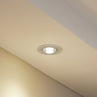 Lindby inbyggnadslampa Jyla, matt vit, Ø 13 cm, GX53