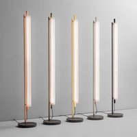 OLEV LED floor lamp TRISEL, earth brown, metal, 2,700 K, dimmable